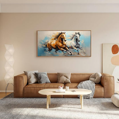 YYYYHPP WKYP2275 Wall Art Horses Pictures Canvas Wall Art Wood Framed Canvas Prints Painting Horses Pictures Ready to Hang for Living Room Bedroom Kitchen Home and Office Wall Decor