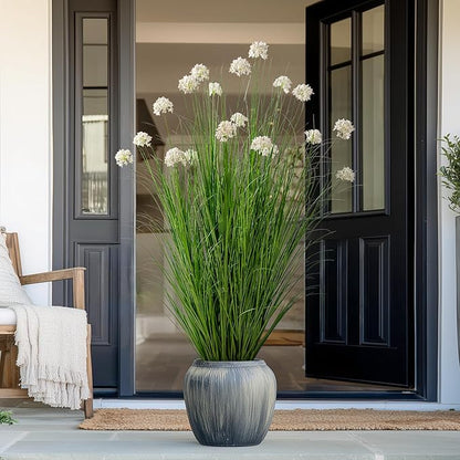 57in Lifelike Artificial Tall Grass Plant with 19 Lifelike Dandelion Flower and Non-Toxic,odorless Fake Tall Frass Plant Fake Plants for Indoor Decoration,Home Decor