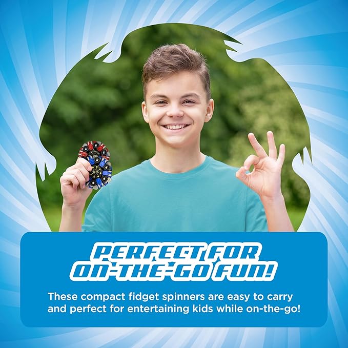 Stomp Rocket Robo Spinner, Transformable Fidget Spinner Set (12 Spinners) - Transformer Robot Fidget Toy for Kids - Cool Sensory Gadgets - Spinning STEM Gifts & Party Favors for Boys, Girls, Teens