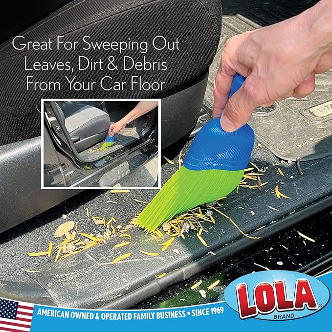 LOLA Whisk Broom, Hand Brush, 2 Pack, Durable Bristles, Whisks Away Dirt & Debris, Compact, Hang Hole for Easy Storage, Indoor/Outdoor