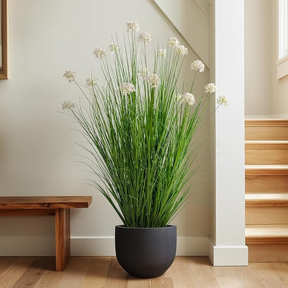 48in Lifelike Artificial Tall Grass Plant with 12 Lifelike Dandelion Flower and Non-Toxic,odorless Fake Tall Frass Plant Fake Plants for Indoor Decoration,Home Decor