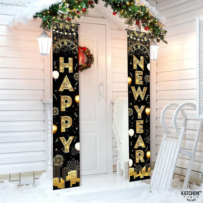 KatchOn, XtraLarge Happy New Year Banner - 72x12 Inch | New Years Decorations 2026 | New Years Eve Party Supplies 2026, Nye Decor 2026 | Door Banner for Happy New Year 2026 | Nye Decorations 2026