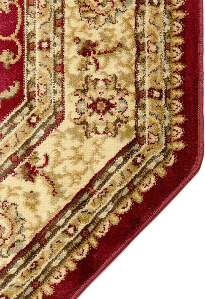 Rugs.com Aditi Collection Rug – 5' 3 Octagon Red Low Rug Perfect for Living Rooms, Kitchens, Entryways
