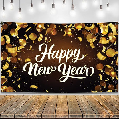 KatchOn, Happy New Year Banner 2026 - XtraLarge 72x44 Inch | Happy New Year Backdrop for Happy New Years Decorations 2026 | New Years Eve Party Supplies 2026 | NYE Banner for NYE Decorations 2026