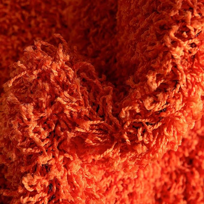 Unique Loom Solid Shag Collection Area Rug (8' x 10' Oval, Tiger Orange)