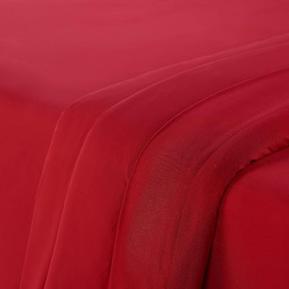 Serta Simply Clean Super Soft Hypoallergenic Stain Resistant Deep Pocket 4 Pieces Solid Bed Sheet Set, Full, Red