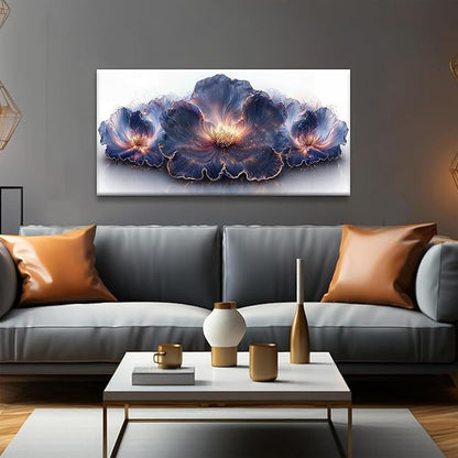 Flower Abstract Wall Art Canvas Art Wall Decor Prints Picture Landscape Purple Flowers Painting Floral Wall Art Print Bedroom Bathroom Office Home Decor 20" X 40"Ready To Hang