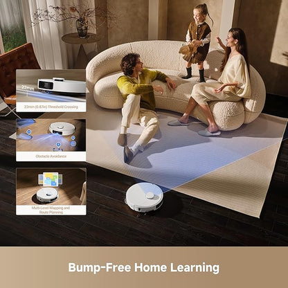 Mova P50 Ultra Robot Vacuum Cleaner with Flexible Mop, 19,000 Pa Suction Power with Anti-Tangle Brush, Corner and Edge Cleaning, 167℉ Automatic Cleaning & Self-Drying & Cleaning, Auto Empty & Refill