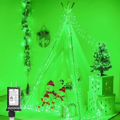 Minetom Christmas Lights - Outdoor Cluster Lights with 10 Ft String, 200 LED, Waterproof, 12 Modes Timer for Xmas Tree, Party - Green