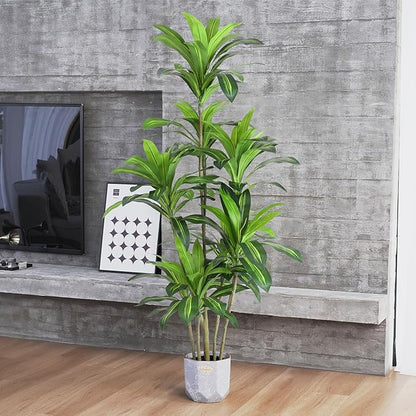 Artificial Plants 6Ft Dracaena Fragrans Faux Trees with 8 Heads Fake Tree for Home Decor Indoor or Outdoor Office Decoration Housewarming Gift