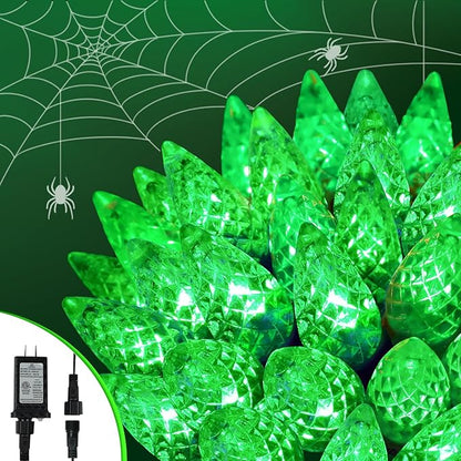 Upgraded 250LED C6 Connectable Halloween String Lights, 82FT Waterproof Green Lights for Outside, Fairy Twinkle Light Plug in with 13 Modes & Timer for Outdoor Indoor Party Tree Halloween Decorations