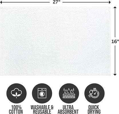 Premium 100% Cotton Hand Towels Set of 24 – Quick-Dry, Lightweight, Not Bleach Proof, Absorbent, Bathroom, Salon, Spa & Gym Towels – 16x27 Inch