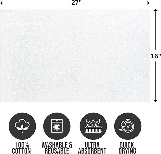 Premium 100% Cotton Hand Towels Set of 24 – Quick-Dry, Lightweight, Not Bleach Proof, Absorbent, Bathroom, Salon, Spa & Gym Towels – 16x27 Inch