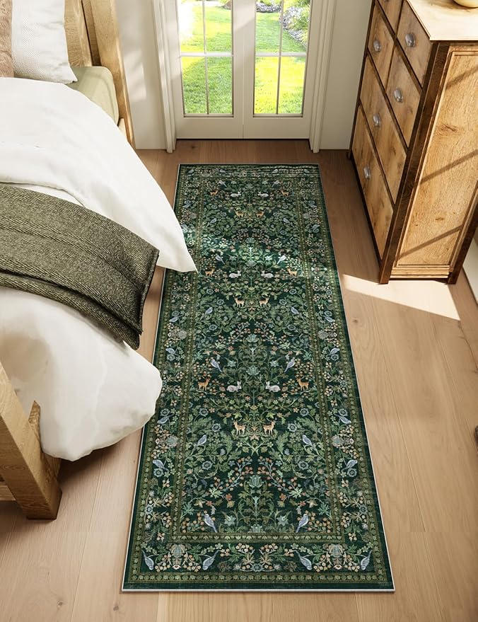 Washable Runners for Hallways Kitchen Rugs: 2'x6' Runner Rug Stain Resistant Non Slip Low Pile Soft Carpet Runners for Hallways Bedroom Kitchen Entryway Indoor Living Room Farmhouse