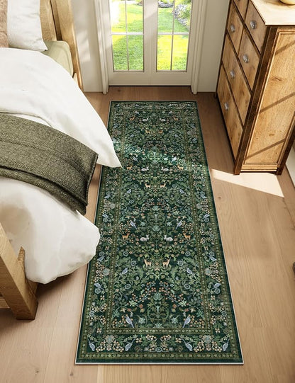 Washable Runners for Hallways Kitchen Rugs: 2'6"x8' Runner Rug Stain Resistant Non Slip Low Pile Soft Carpet Runners Rug for Entryway Hallway Bedroom Kitchen Indoor Laundry Room