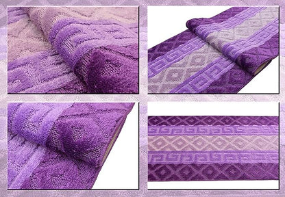 Custom Cut Hallway Runner Rug, Slip Resistant, 31 Inch Wide X Your Choice of Length, Meander Lilac, 31 Inch X 10 feet