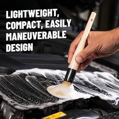 Chemical Guys Boars Hair Detailing Brush - Gentle Scratch-Free Cleaning for Wheels, Grilles, Emblems, and Interior Surfaces - Versatile Multi-Purpose Auto Detailing Brush for Deep Cleaning - Acc_S90