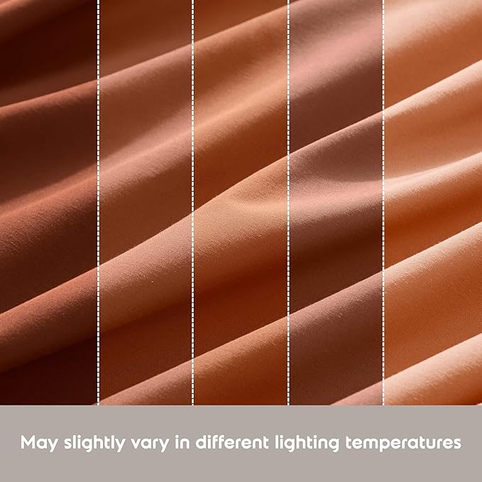 Nestl Short Queen Sheet Set - 1800 Ultra-Soft Microfiber - Double Brushed - Deep Pockets - Easy Fit - 4 Piece Set - Bed Sheets (Short Queen, Rust)