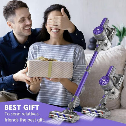 Cordless Vacuum Cleaner, Vacuum Cleaner for Home with 80000 RPM High-Speed Brushless Motor, Up to 40 Mins Runtime, 2 Adjustable Suction, Anti-Tangle, Lightweight Stick Vacuum for Hard Floor