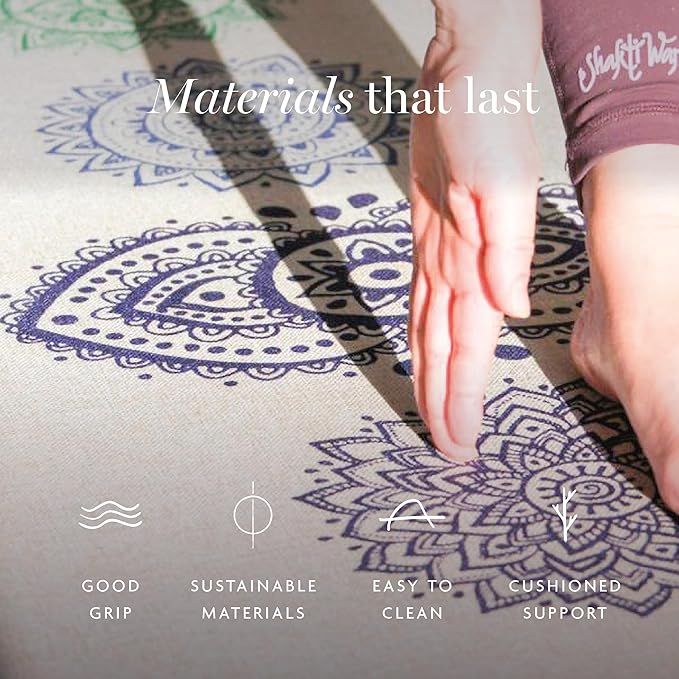 Pro Hemp Mat - Artist Designed, Premium Printed Eco-Friendly Non-Slip mat, Great for Regular & Hot Yoga, Pilates, Workouts 72 inch x 24 inch x 3mm Thick