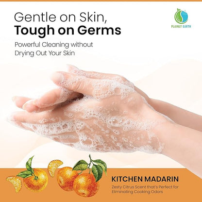 AntiMicrobial Hand Soap, 64 oz Bulk Refill - Antibacterial Hand Soap, Gentle, Scented Moisturizing Hand Soap for Kitchen and Bathroom - Kitchen Mandarin