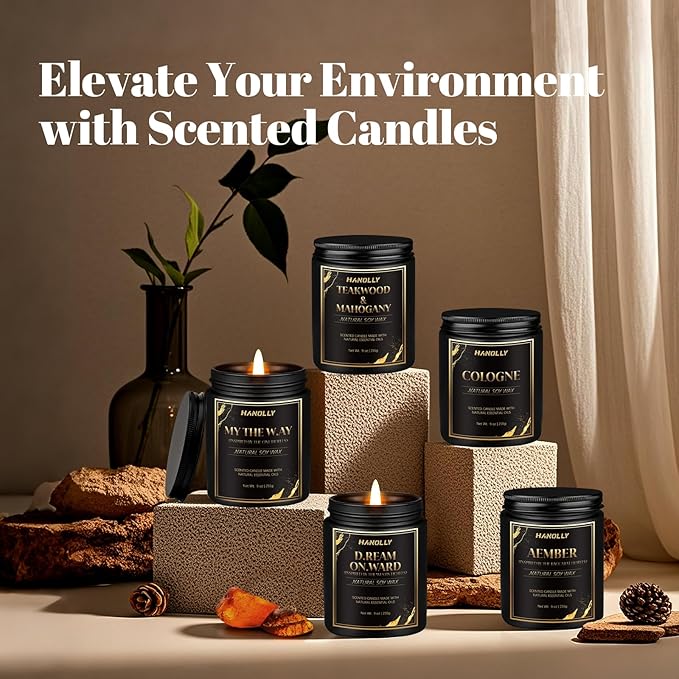 My The W.ay Hotel Candle, 9 oz Scented Candles for Home Soy Candle Wax, Inspired by The One Hotels, Luxury Long Lasting Aromatherapy Jar Candle Gifts for Men Women