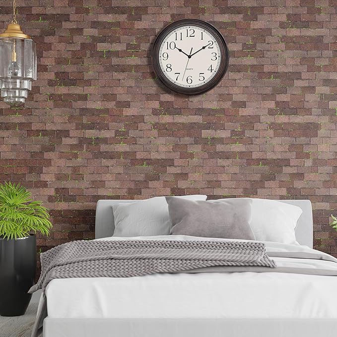 Lumuasky Retro Wall Clocks Battery Operated Silent Non-Ticking 12 Inch Classic Vintage Wall Clock Retro Rustic Style Decorative for Living Room Kitchen (Bronze)
