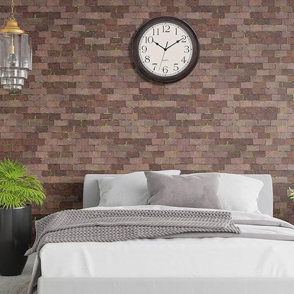 Lumuasky Retro Wall Clocks Battery Operated Silent Non-Ticking 12 Inch Classic Vintage Wall Clock Retro Rustic Style Decorative for Living Room Kitchen (Bronze)