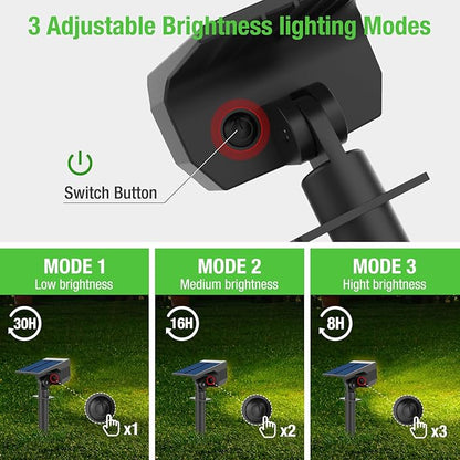 nipify 6 Pack Solar Lights Outdoor Waterproof, Motion Sensor Spot Lights 3 Modes Solar Powered Spotlights 2-in-1 Auto On/Off Landscape Lighting for Outside Yard Wall Garden, Warm White