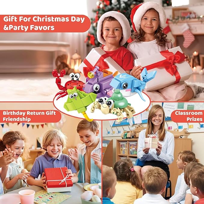 Party Favors - 24Pack Mini Building Blocks Toy for Goodie Bag,Bulk Toys Classroom Prizes,Party Bag,Pinata Stuffers,Back to School Birthday Students Gifts for Kids,Boy 6-8-12