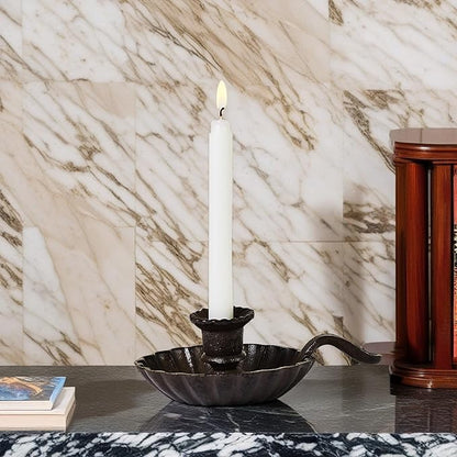 Candle Holders for Candlesticks - Cast Iron Candlestick Holder with Handle - Vintage Taper Candle Stick Holder for Home, Dining Room, Wedding Table Decorations