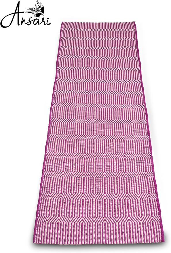 Craftyansari Handwoven Cotton Yoga Mat, Natural, 72 x 24 Inches, Fair Trade, Soft Absorbent Surface for Exercise, Workout, Meditation