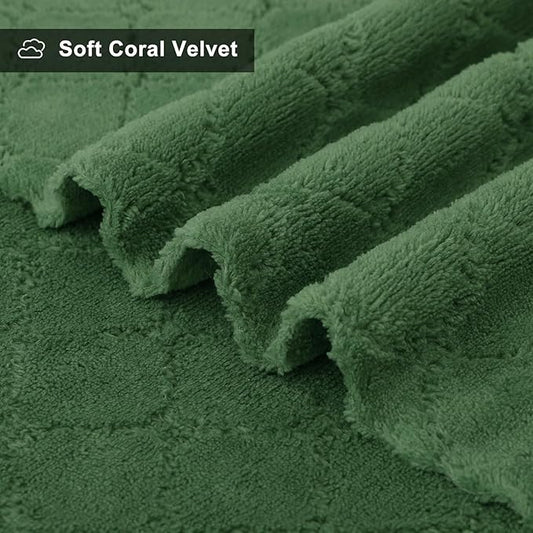 Homaxy 24 Pack Dish Towels for Kitchen (10 x 20 Inches, Grass Green), Super Soft and Absorbent Coral Velvet Dish Cloths for Washing Dishes, Nonstick Oil Fast Drying Microfiber Cleaning Cloth