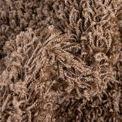 Unique Loom Solid Shag Collection Area Rug (4' 1" Round, Sandy Brown)