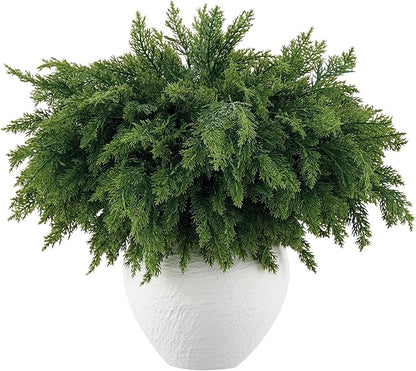 8 Pcs Exceptionally Lush Artisan-Crafted Norfolk Pine Branches – 18" Real Touch Artificial Christmas Greenery Stems for Garland, Wreaths, Vases & DIY Indoor/Outdoor Décor