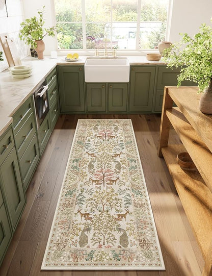 Runner Rugs Washable Kitchen Runner: 2'6"x8' Hallway Runner Rug Stain Resistant Non Slip Low Pile Soft Carpet Runners Rug for Bedroom Hallways Entryway Indoor Beside Bathroom Laundry Room