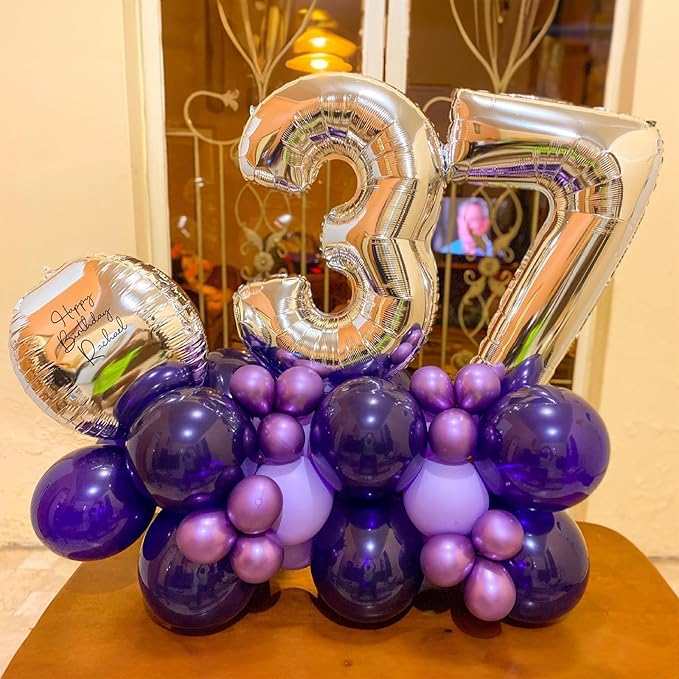 Purple Balloons, 12 Inch 30 Pcs Deep Dark Purple Balloon Matte Royal Lila Latex Balloons for Arch Party Helium Balloon for Birthday Halloween Graduation Party Decorations
