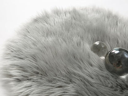 GENIMO 2x3 Fluffy Faux Fur Rug, Ultra Soft Shaggy Sheepskin Rug, Area Rugs for Bedroom, Living Room, Home Office, Light Grey