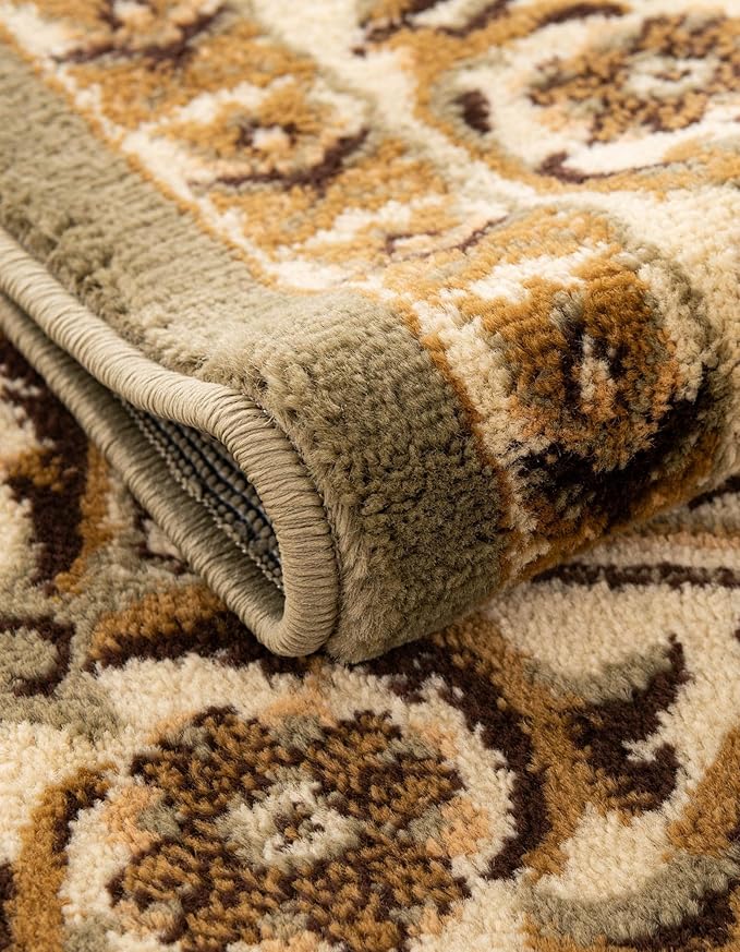 Rugs.com Chateau Collection Rug – 5x8 Light Green Medium-Pile Rug Perfect for Bedrooms, Dining Rooms, Living Rooms