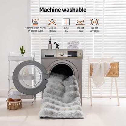 Amazon Basics Indoor Area Rug, 3D Bubble Washable Home Decor Carpet for Living Room, Bedroom, 2' W × 3' L, Grey