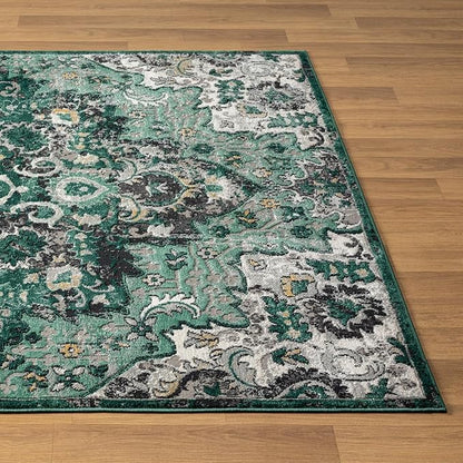 LUXE WEAVERS Moroccan Green 6x9 Medallion Area Rug for Living Rooms