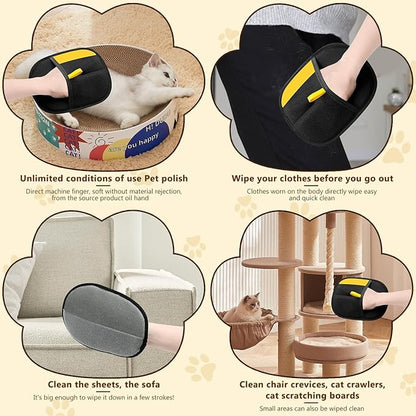 Pet Hair Removal Glove for Cats & Dogs,Upgrade Efficient Grooming Gloves for Pet Hair, Cat Grooming Gloves for Hair Removal, Reusable Pets Hair Remover Glove, Removal Gloves for Pets Hair (2 PCS)