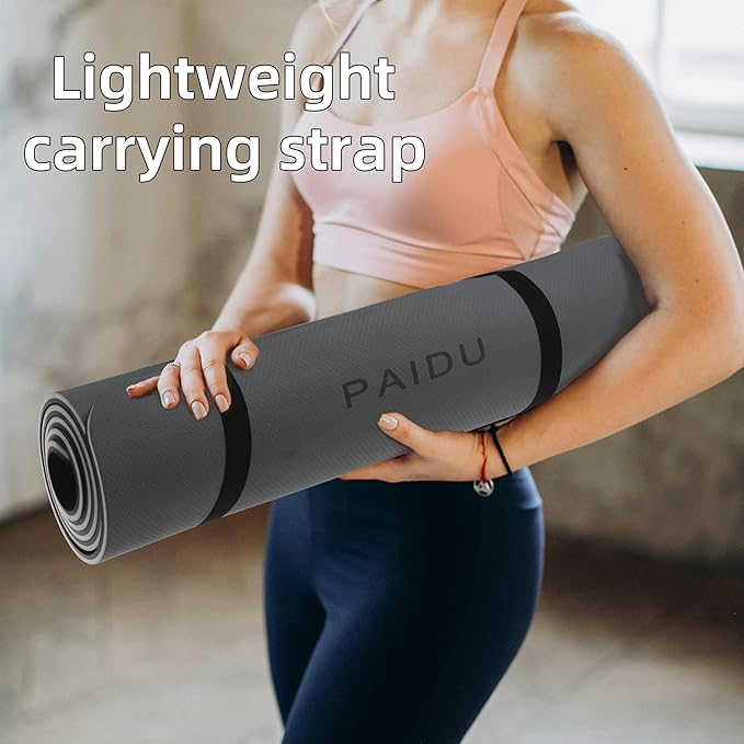 Yoga Mat Non Slip Anti-tear,extra thick-2/5 inch（10MM）High Resiliency Professional POE Yoga Mats for Women Men Kids,72"x24"inch,Workout, Yoga, Pilates and Floor Exercise, with Carrier Strap