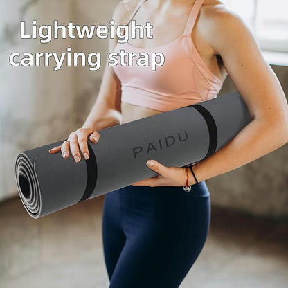 Yoga Mat Non Slip Anti-tear,extra thick-2/5 inch（10MM）High Resiliency Professional POE Yoga Mats for Women Men Kids,72"x24"inch,Workout, Yoga, Pilates and Floor Exercise, with Carrier Strap