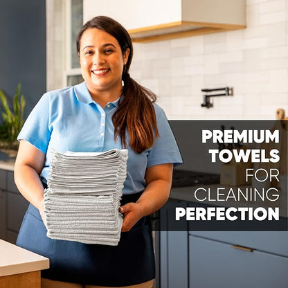 Microfiber Wholesale 16" x 24" Pro Multi Surface Microfiber Towels | 6 Pack (White)