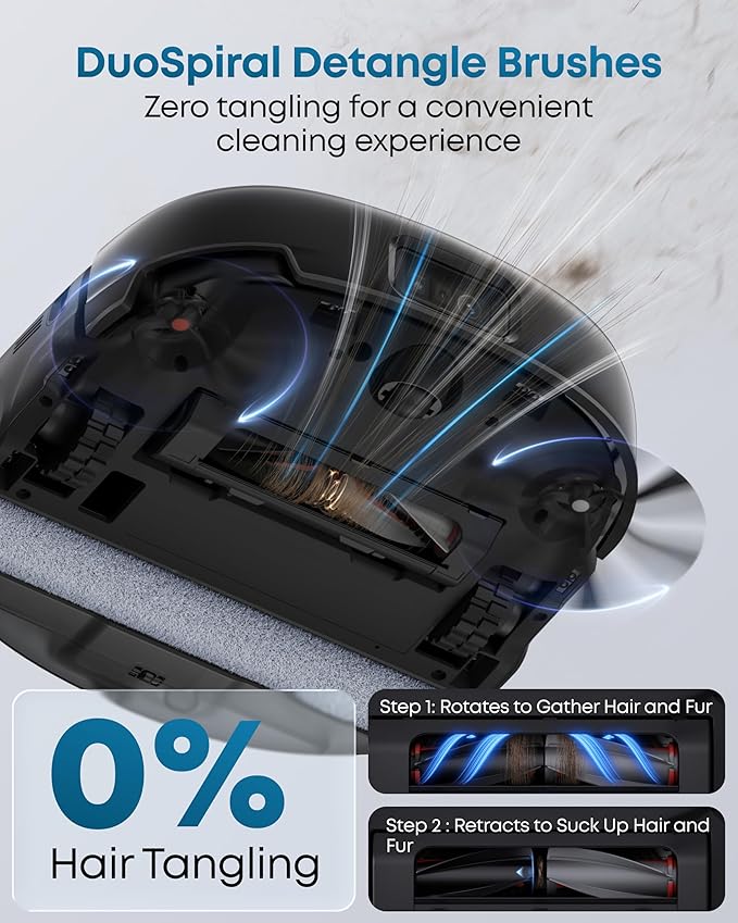 eufy Robot Vacuum E25, HydroJet System with Roller Mop, 20,000 Pa Turbo Suction, All-in-One Robot Vacuum and Mop Combo, Edge-to-Corner Cleaning, Zero-Tangle Design, AI Obstacle Avoidance (Upgraded)