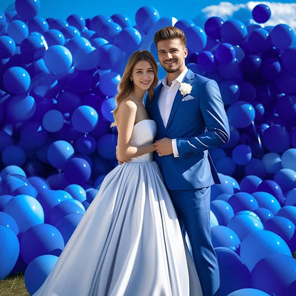 130PCS RoyalBlue Balloons, Latex Balloon Different Sizes 18/12/10/5 Inch, Helium Balloons with Ribbon, Party Balloon Set for Birthday Wedding Graduation Anniversary Baby Shower Decoration