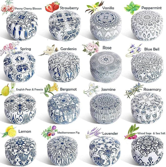 Scented Candles Gifts Set 16 Pack Soy Wax Travel Tin Jar Candles for Home 2.5 OZ for Mom for Christmas, Birthday, Thanksgiving, Mother's Day