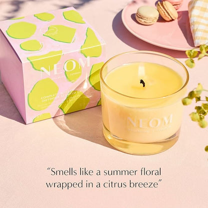 NEOM- Complete Bliss Citronella Outdoor Candle | 1 Wick I 100% Natural Wax I Hand-Finished I Moroccan Blush Rose, Lime, Black Pepper and Added Citronella