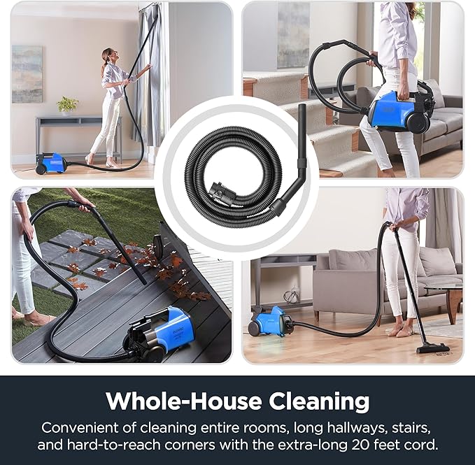 Eureka Bagged Canister Vacuum Cleaner, 3670H w/ 2bags, 3670h-blue